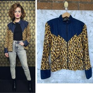 Archival Parachute Harry Parnass Nicola
Pelly Leopard Print Bomber Jacket w/ Den